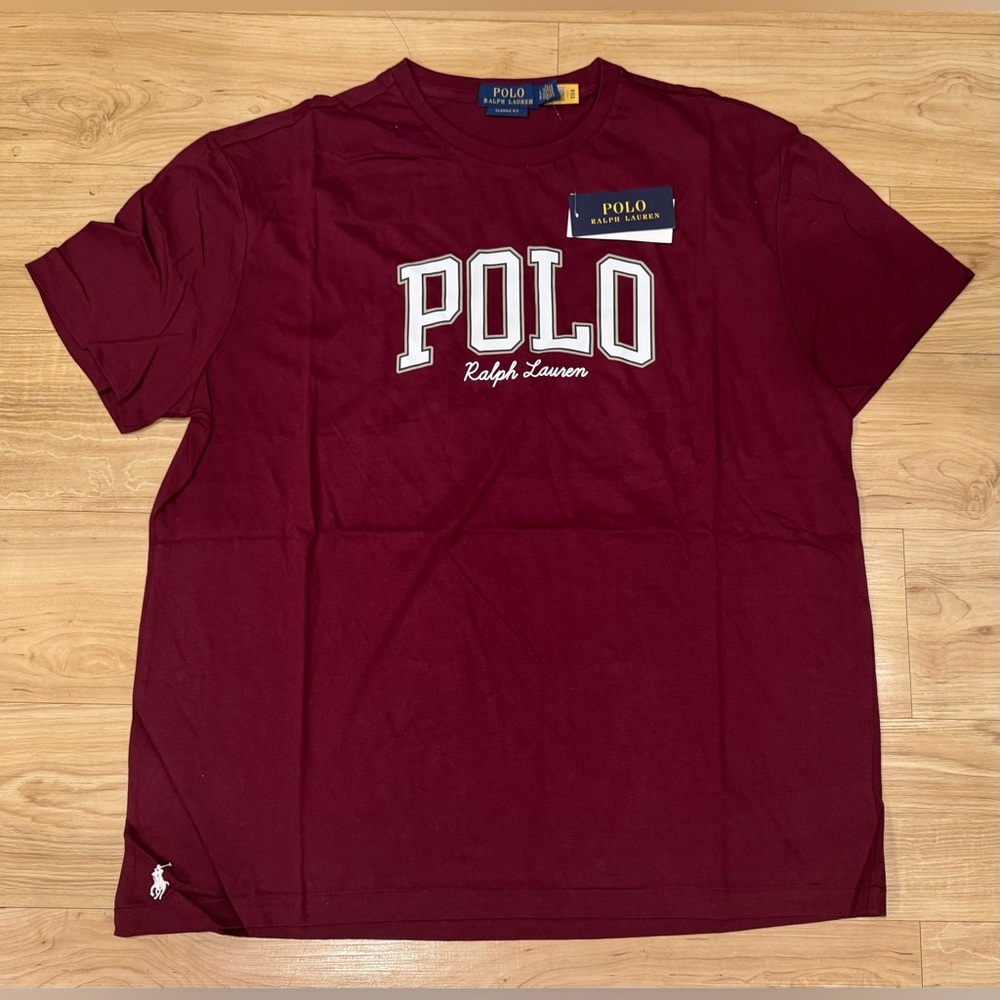 Polo Ralph Lauren Men's Classic Fit Graphic Logo Pony T-Shirt Tee Maroon L-XXL